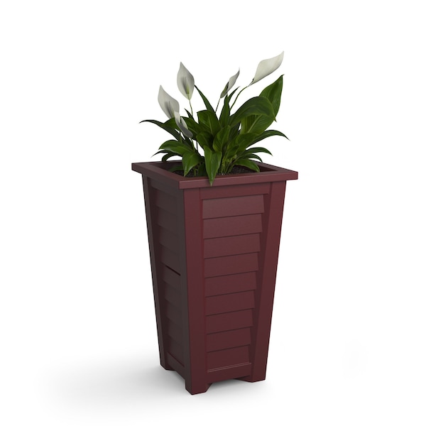 Lakeland 28 Tall Planter, Cranberry Red